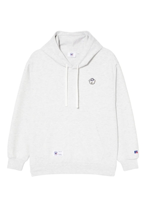 CHOCOOLATE x Russell Athletic bear-embroidered hoodie - Grey