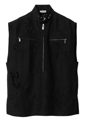 Burberry broderie anglaise canvas vest - Black