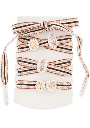 Golden Goose striped-pattern crystal-appliqué shoelaces - Neutrals