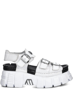 NEW ROCK buckle-detail platform sandals - White