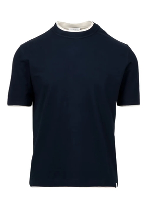 Paolo Pecora contrast-trim cotton T-shirt - 6685 NAVY BLUE