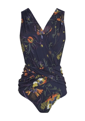 Brigitte floral-print open-back swimsuit - Black