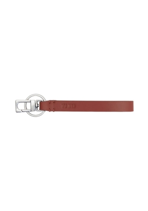 Yu Mei logo-debossed leather keyring - Red