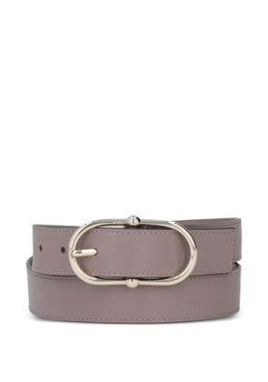 Furla oval-buckle leather belt - Grey