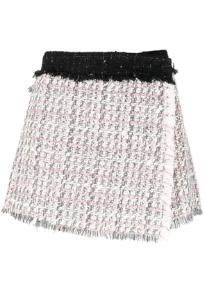 MSGM wrap-front tweed skorts - Grey