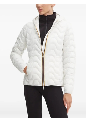 K-Way wave-pattern hooded jacket - White