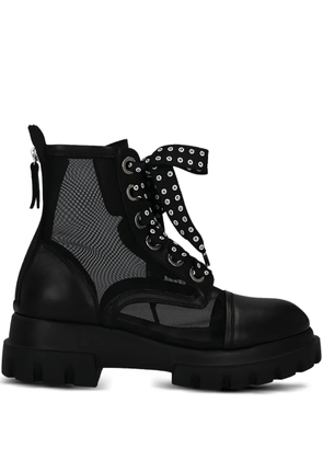 AGL x 10 Corso Como mesh lace-up boots - Black