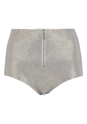 gaia canciani crystal-embellished zip shorts - Silver