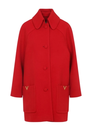 Valentino Garavani button-fastening wool coat - Red