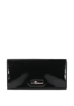 Longchamp patent plaque wallet - Black