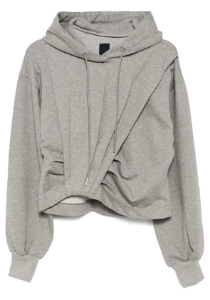 Juun.J ribbed cuffs hoodie - Grey
