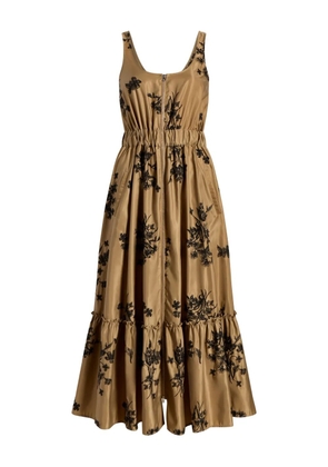 Cinq A Sept Vernetta floral-print tiered dress - Brown