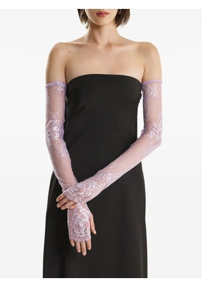 2310 STUDIO floral-trimmed gloves - Purple