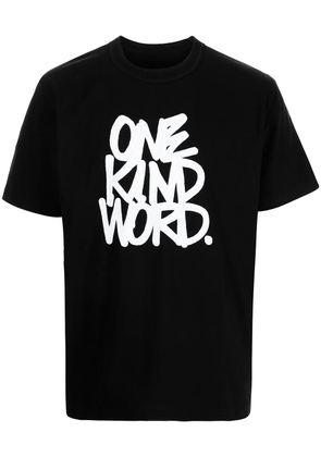sacai slogan-print T-shirt - Black