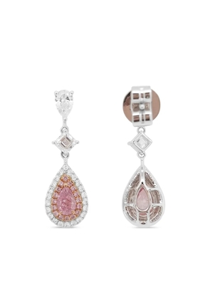 HYT Jewelry 18K white gold pink diamond earrings - Silver