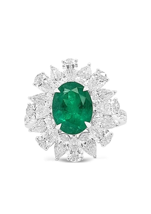 HYT Jewelry 18K white gold emerald and diamond ring - Silver