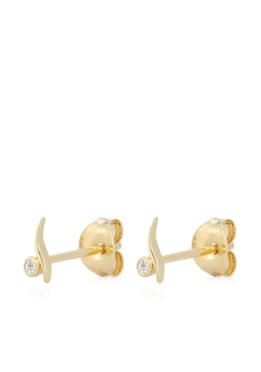 Mateo 14k yellow diamond point wave studs - Gold