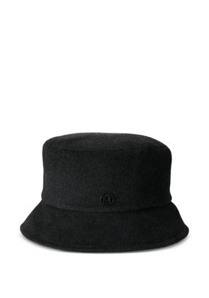 Maison Michel logo-plaque bucket hat - Black