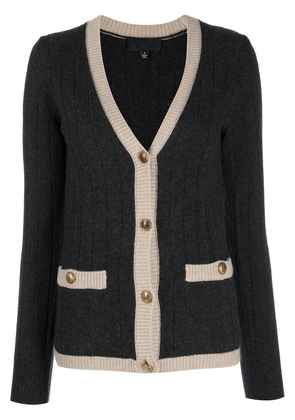 Nili Lotan contrast-border rib knit cardigan - Neutrals