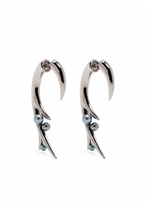 Shaun Leane large Hook black pearl earrings
