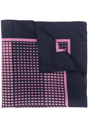 Zegna geometric print pocket square - Blue