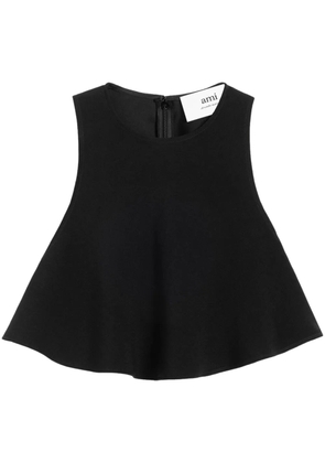 AMI Paris flared cropped blouse - Black