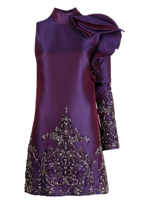 Saiid Kobeisy Mikado one-shoulder beaded dress - Purple
