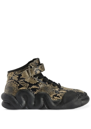 Giuseppe Zanotti Cobras snake-effect leather mid-top sneakers - Black