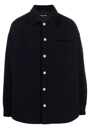 Giorgio Armani felted virgin wool shirt jacket - Blue