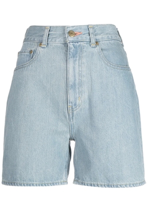 Tu es mon Tresor The Coral high-rise denim shorts - Blue