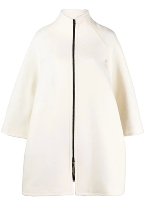 Gianluca Capannolo zipped high-neck felted coat - White