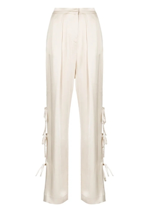 ACT Nº1 high-rise tie-leg satin trousers - Neutrals