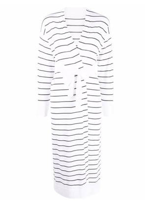 Fabiana Filippi long striped cotton cardigan - White