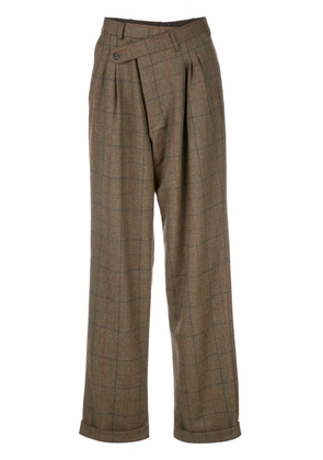 R13 checked relaxed trousers - Green