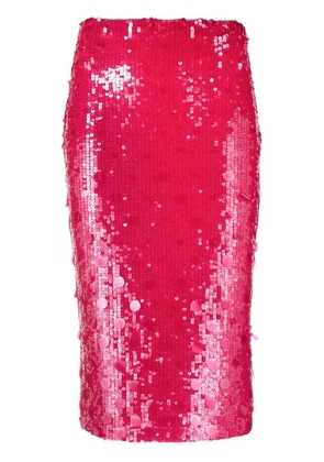 P.A.R.O.S.H. sequin-embellished midi skirt - Pink