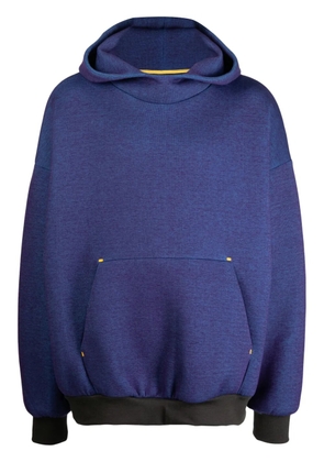 Fumito Ganryu chambray cotton-blend hoodie - Purple