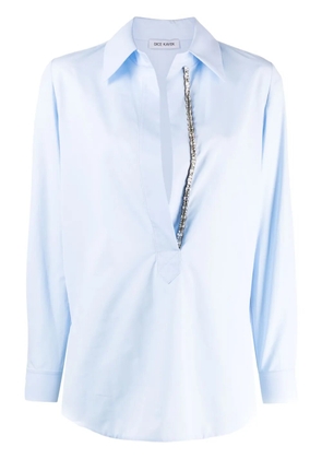 Dice Kayek crystal-embellished cotton shirt - Blue