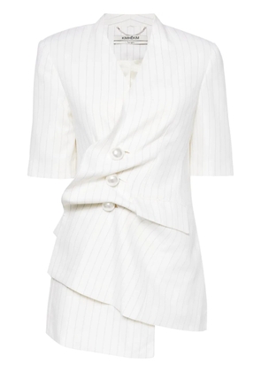 Kimhekim gathered short-sleeved blazer - Neutrals