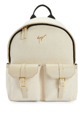 Giuseppe Zanotti Roiy canvas backpack - Neutrals