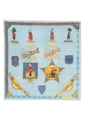 Versace Pre-Owned graphic-print silk scarf - Blue