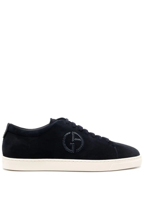Giorgio Armani logo-embossed low-top sneakers - Blue