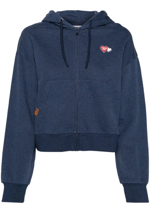CHOCOOLATE heart-appliqué cropped hoodie - Blue