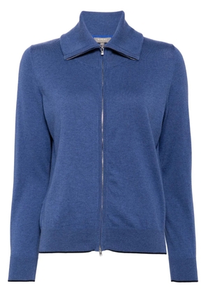 N.Peal zip-up knitted cardigan - Blue