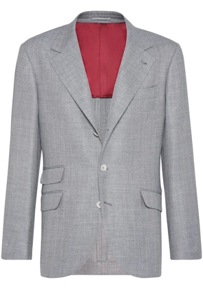 Brunello Cucinelli single-breasted herringbone blazer - Grey