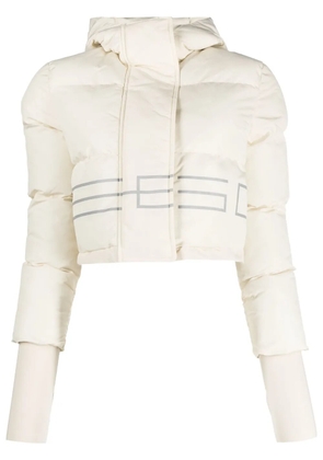 GCDS logo-print padded bomber jacket - White
