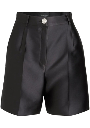 Giambattista Valli pleated silk-satin tailored shorts - Black
