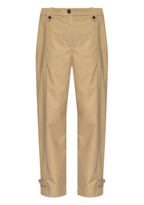 GANNI striped-jacquard trousers - Neutrals