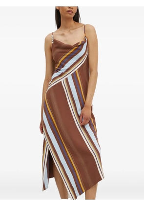 A.L.C. Lauren cowl-neck striped dress - Brown