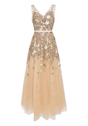 Saiid Kobeisy beaded tulle gown - Neutrals