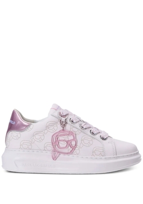 Karl Lagerfeld Kapri NFT monogram leather sneakers - Pink